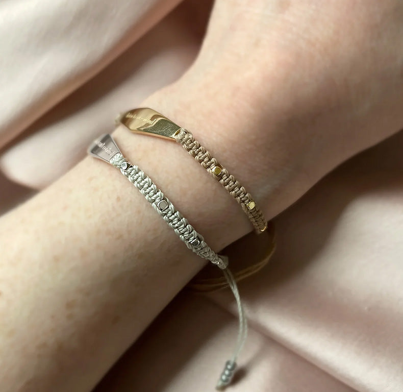Macrame bracelet with the phrase