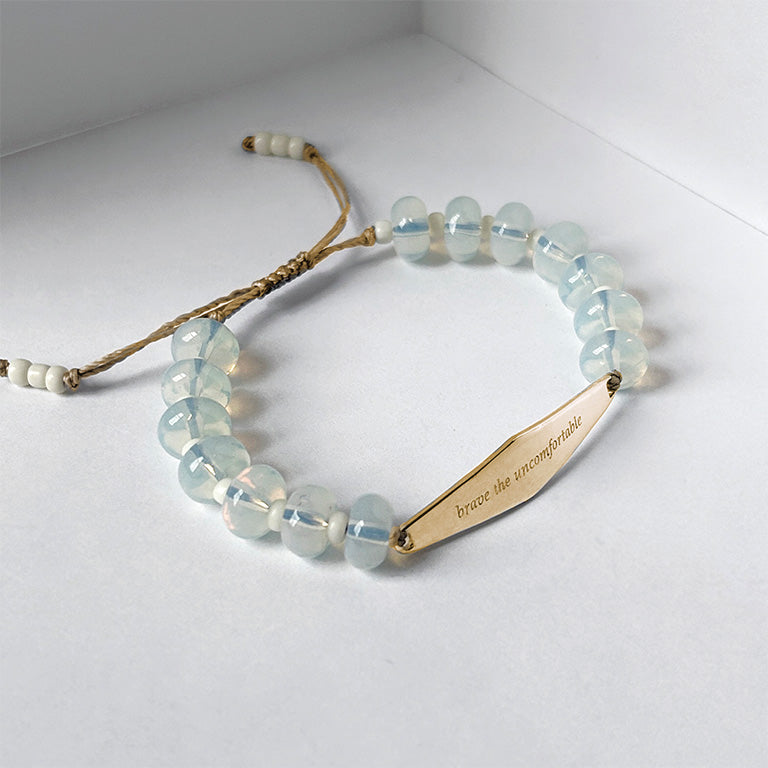 Opal Gemstone Bracelet in Gold for Anxiety