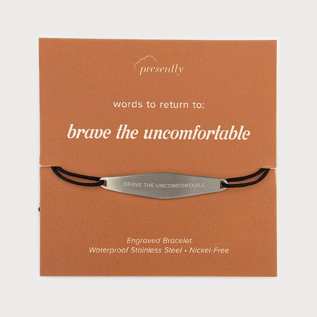 Black Nylon String Bracelet in Matte Silver