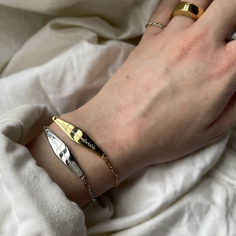 Silver and Gold Figaro Chain Mindfulness Bracelets