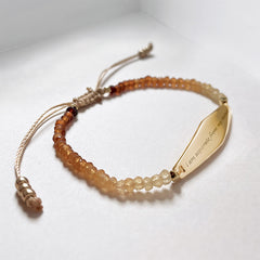 Hessonite Gemstone Bracelet engraved with the phrase "I am separate from my mind"