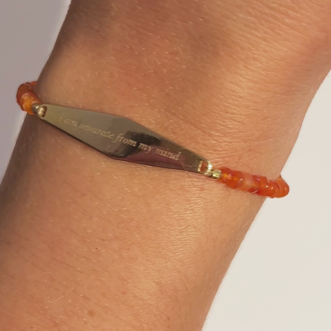 Carnelian Gemstone Bracelet in Gold