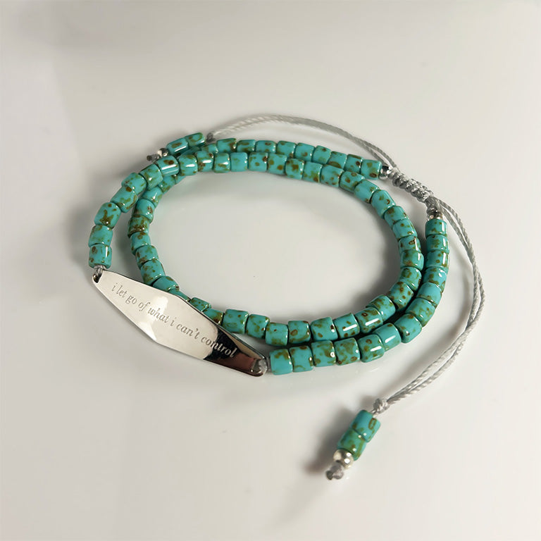 Turquoise Wrap Bracelet for Anxiety in Silver