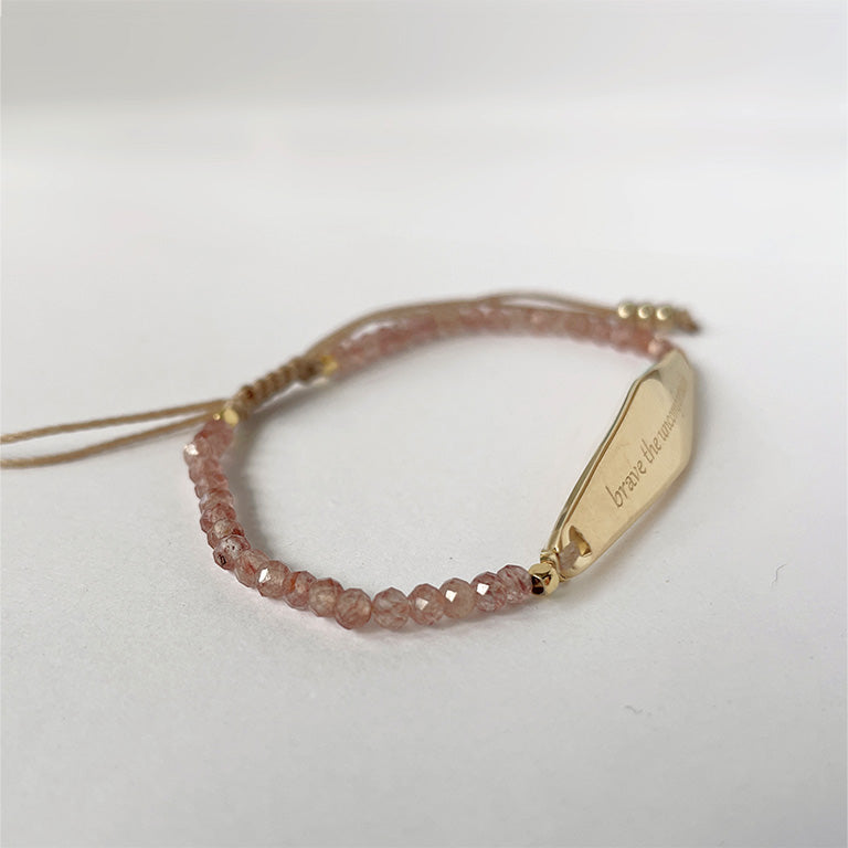 Gold Rutilated Quartz Gemstone Anxiety Bracelet